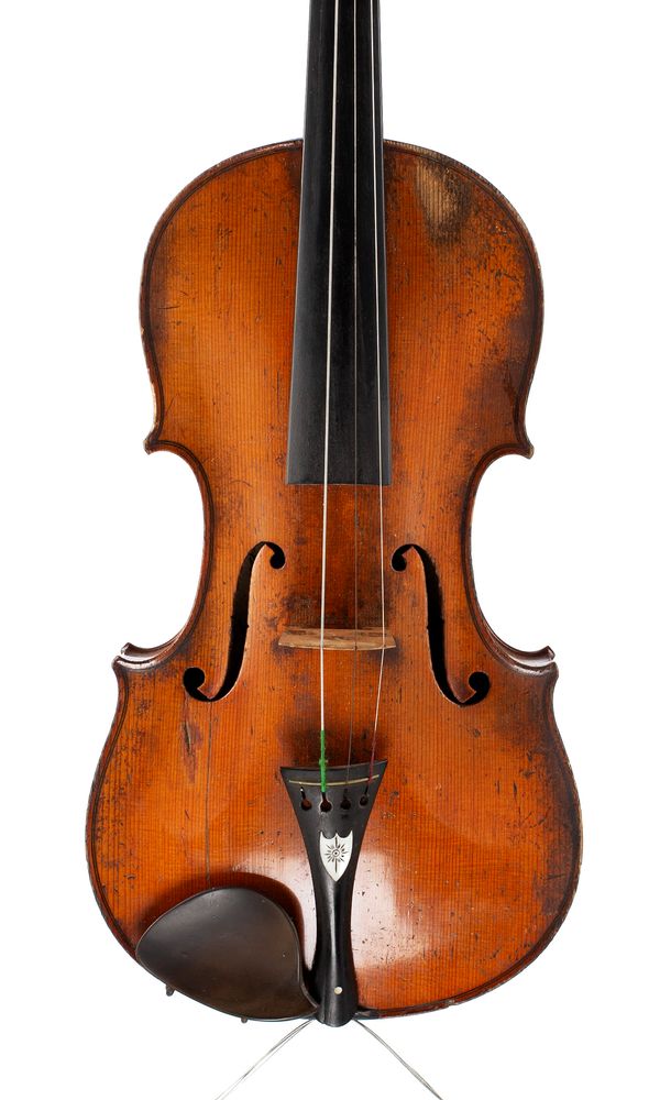 A violin, labelled Von Dölling der Jungeren
