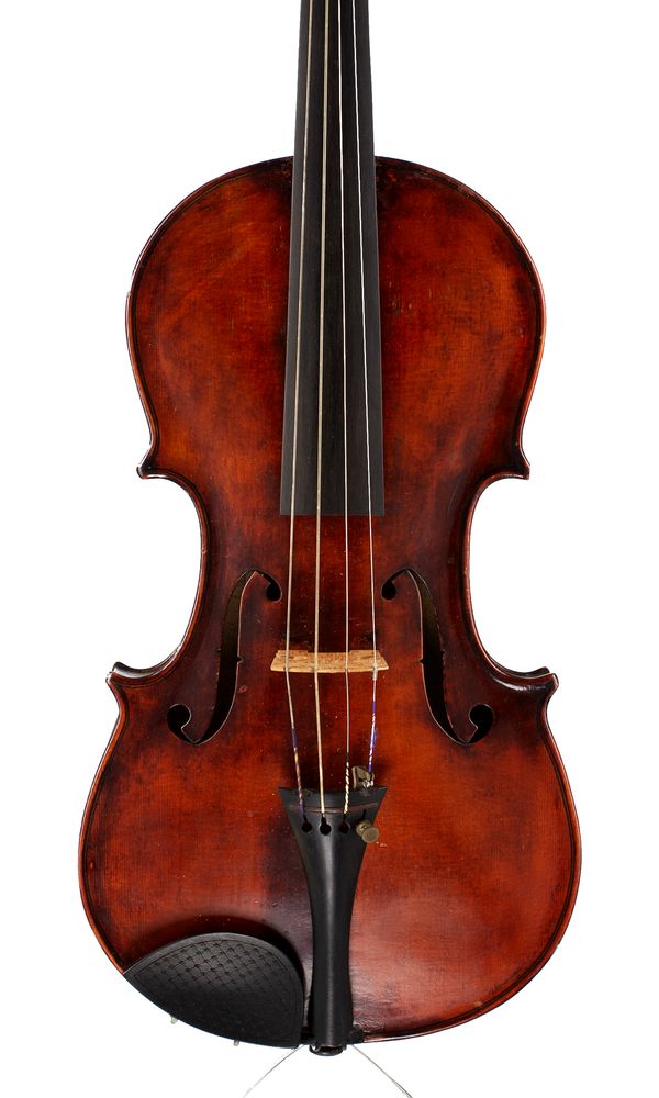 A violin, labelled Peter Hermann Petersen, Marburg, 1942