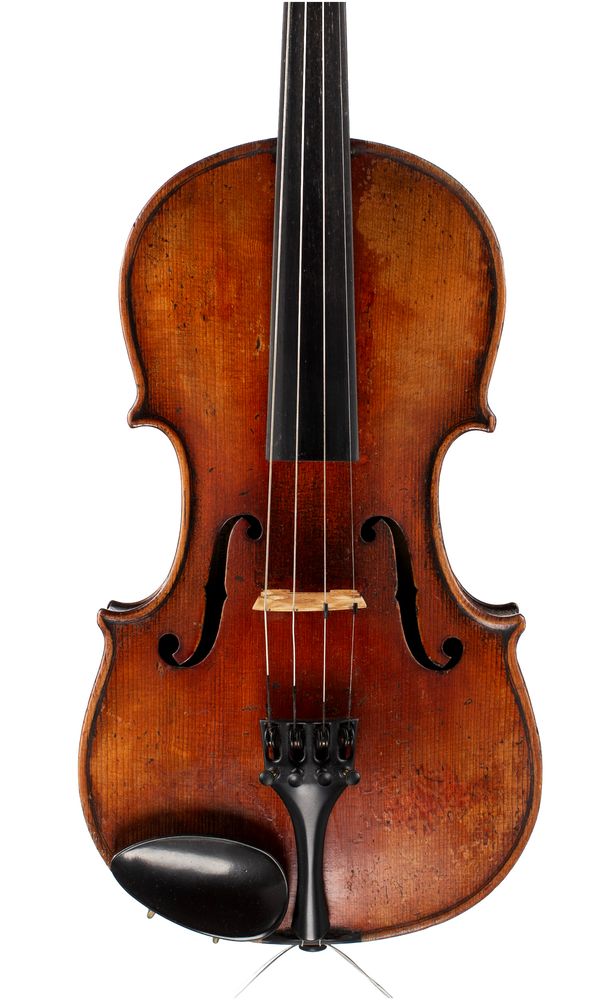 A violin, labelled Andreas Amati fecit Cremonae
