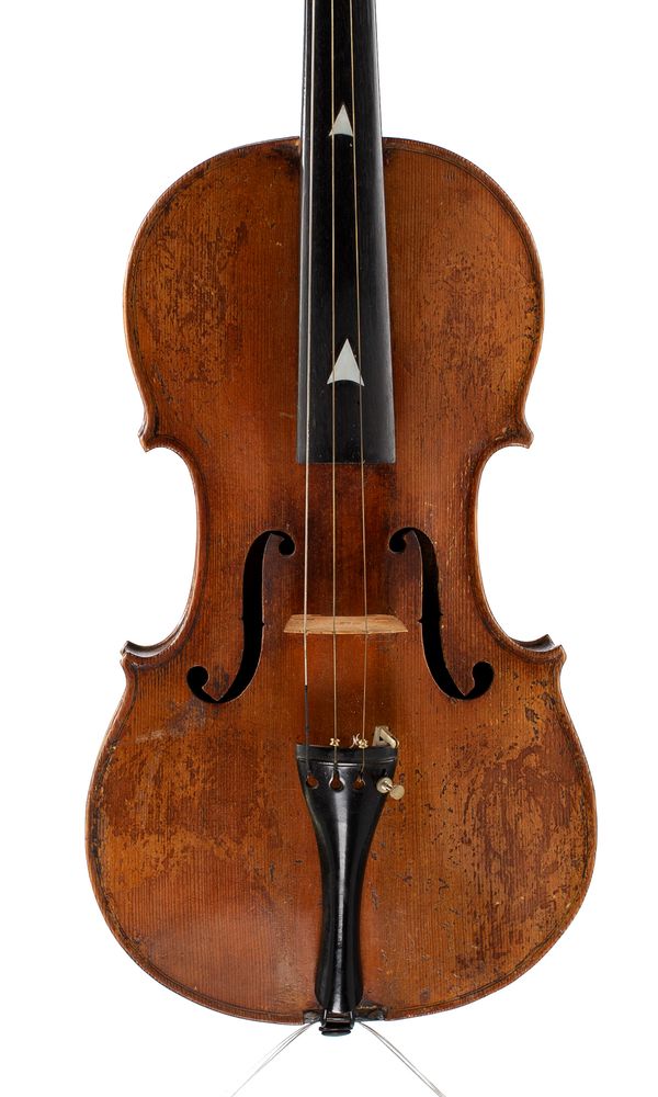 A violin, labelled Antonius Stradivarius Cremonensis...