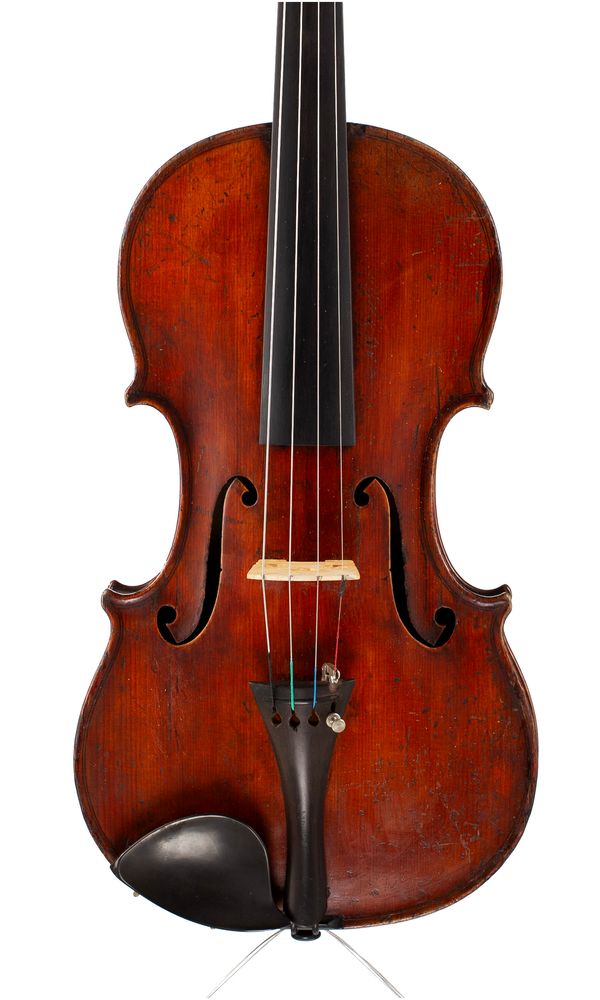 A violin, labelled Albin Ludwig Paulus Jr., Markneukirchen