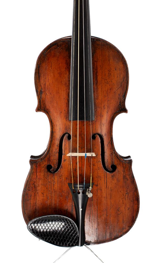 A violin, inscribed with repairer's mark