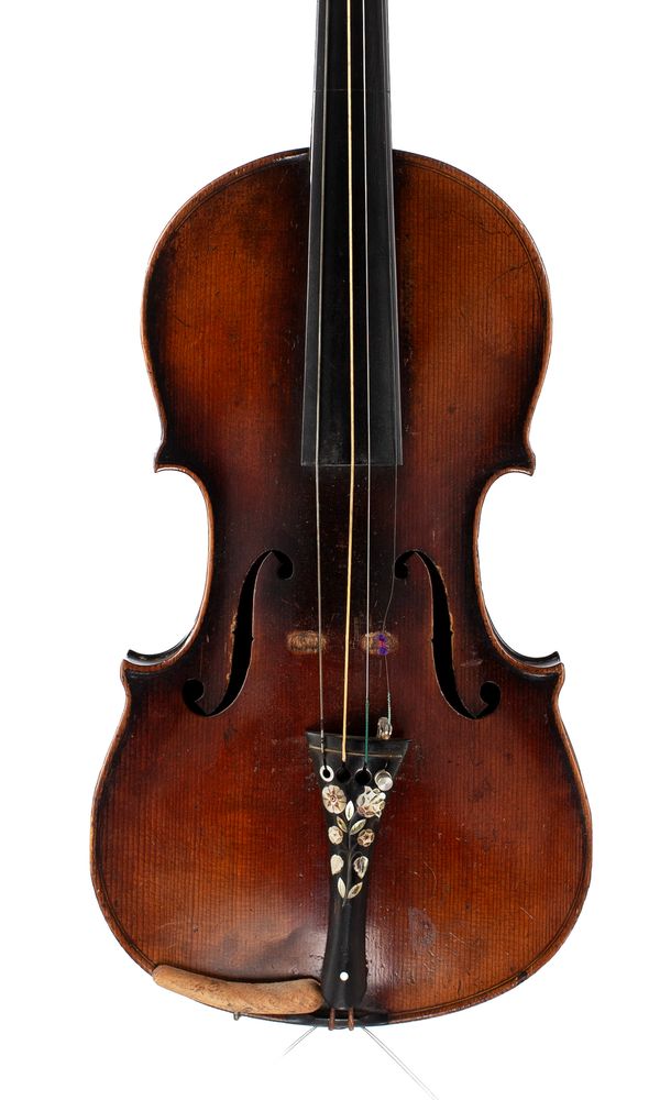 A violin, labelled Antonius Stradiuarius