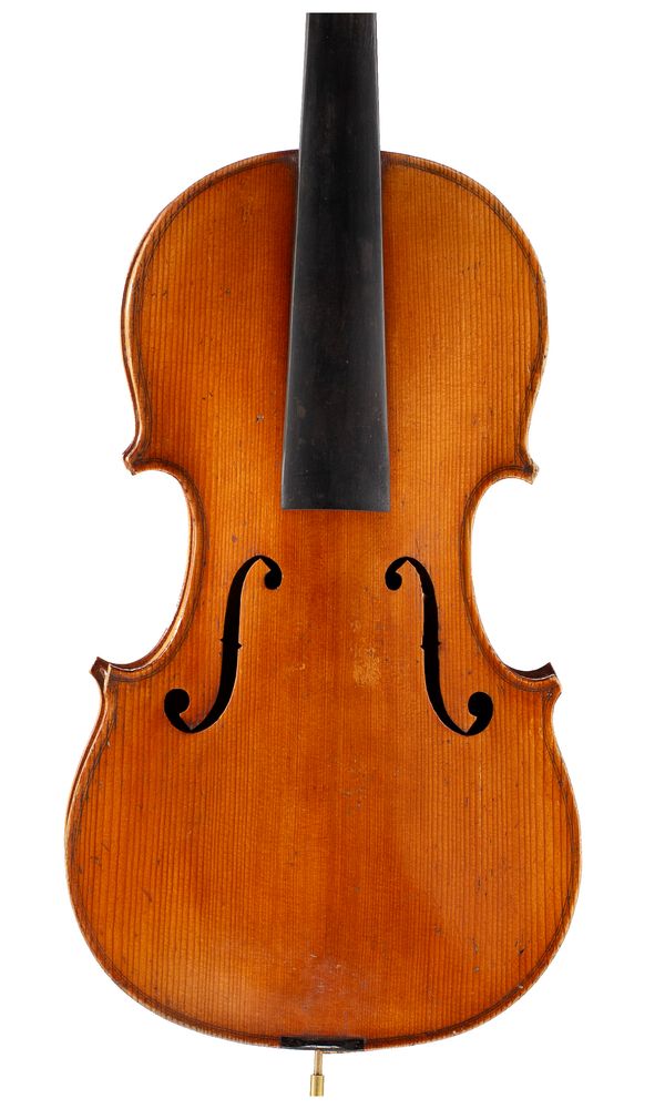 A violin, labelled Medio-Fino