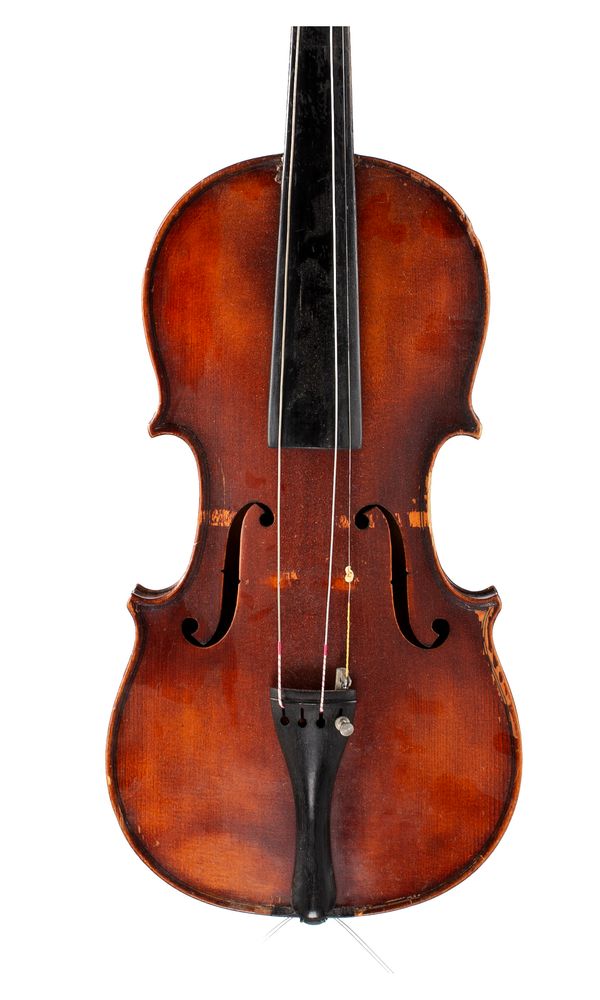 A three-quarter sized violin, unlabelled