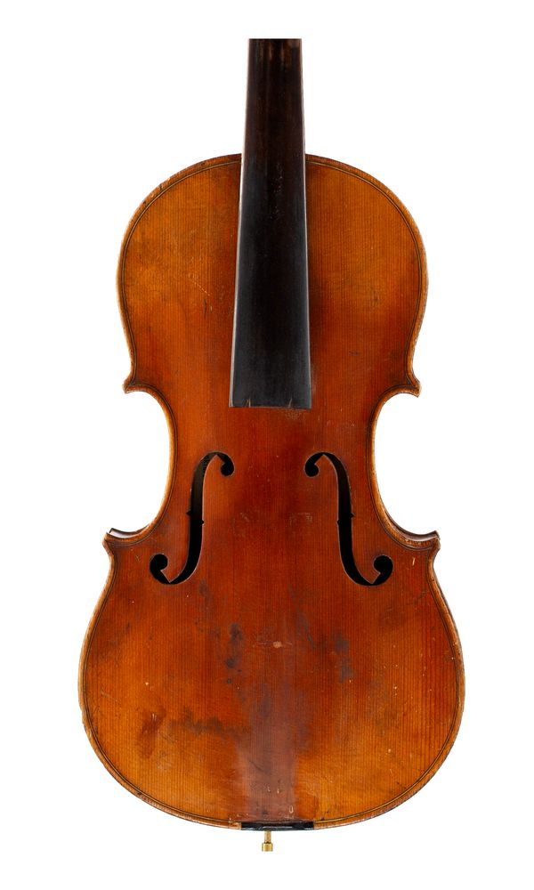 A three-quarter sized violin, labelled Antonio Straduarius