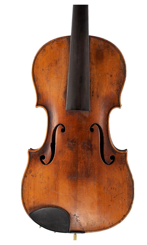 A violin, labelled Johann Traugott