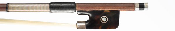 A silver and tortoiseshell-mounted viola bow, probably by H. R. Pfretzschner, Germany, circa 1920