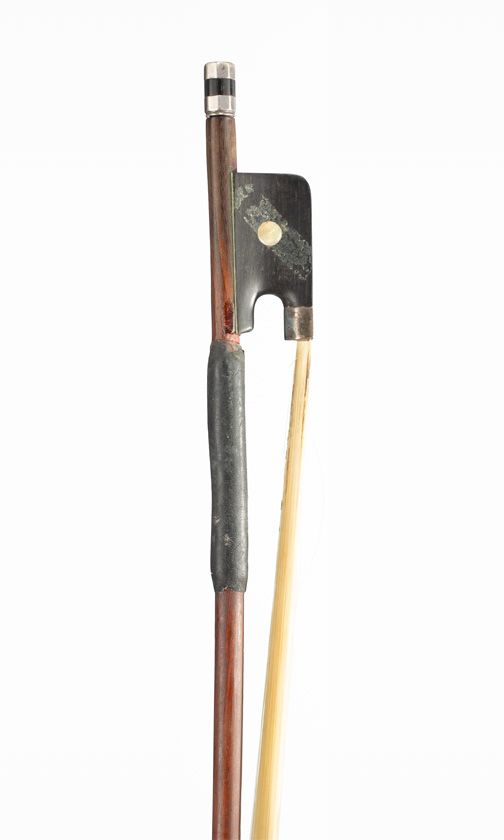 A silver-mounted cello bow, unbranded