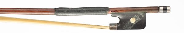 A silver-mounted cello bow, unbranded