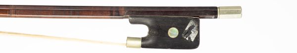 A nickel-mounted cello bow, unbranded