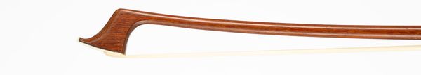 A nickel-mounted cello bow, branded Alfred Knoll