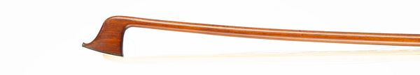 A nickel and bone-mounted violin bow, unbranded