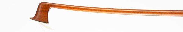 A silver-mounted violin bow, branded Lupot