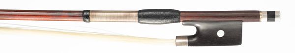 A silver-mounted violin bow, unbranded