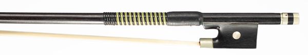 A nickel-mounted violin bow, unbranded