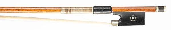A small sized nickel-mounted violin bow, unbranded