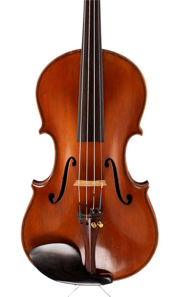 A violin, inscribed Emilio Celani