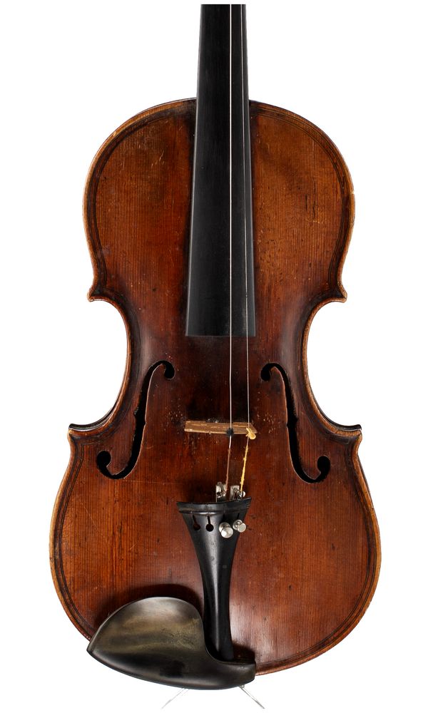 A violin, labelled Giovan Paolo Magini