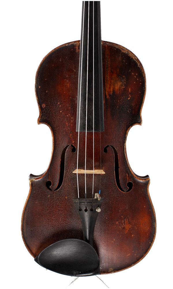 A violin, labelled Gust Walch [?]