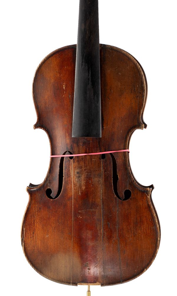 A violin, labelled Antonius Stradiuarius