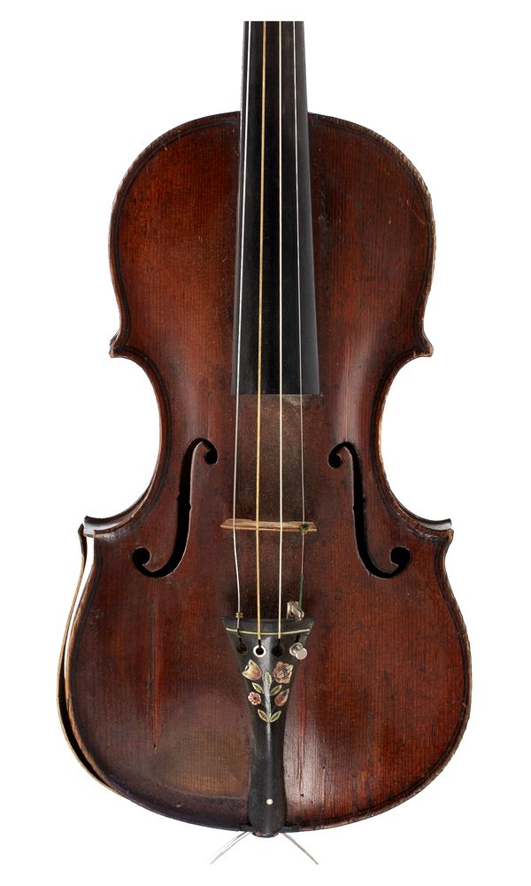 A violin, labelled J. Kampfenns [?]