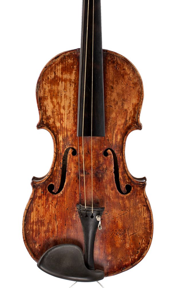 A violin, labelled repaired by Joseph Graham