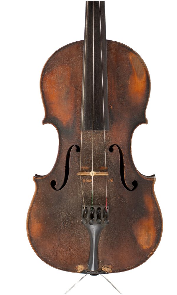 A violin, labelled John Leyden