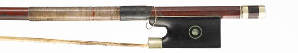 A nickle-mounted violin bow, unbranded