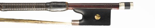 A silver-mounted violin bow, unbranded