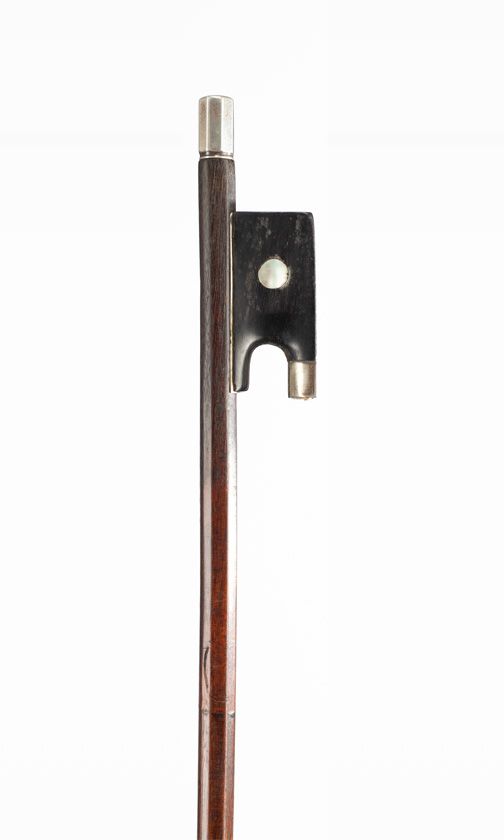 A silver-mounted violin bow, unbranded