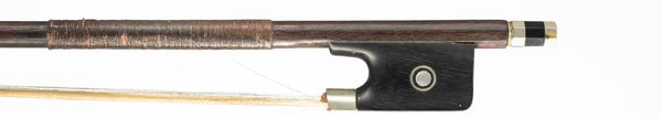 A nickel-mounted violin bow, unbranded