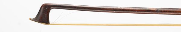 A nickel-mounted violin bow, unbranded