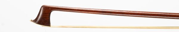 A silver-mounted violin bow, branded Bausch