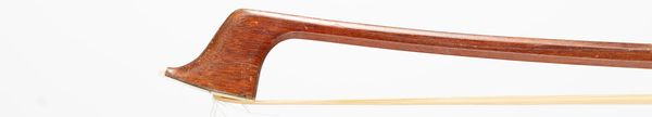 A nickel-mounted cello bow, branded Alfred Knoll