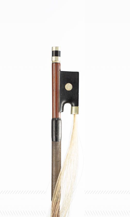 A child sized violin bow, nickel-mounted and unbranded