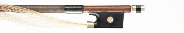 A child sized violin bow, nickel-mounted and unbranded