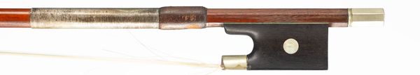 A nickel-mounted violin bow, unbranded