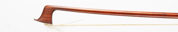 A nickel-mounted violin bow, unbranded