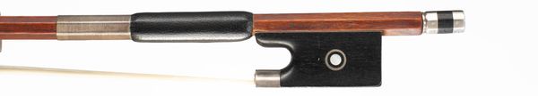 A silver-mounted violin bow, branded Mathias Thoma