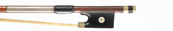 A nickel-mounted violin bow, unbranded