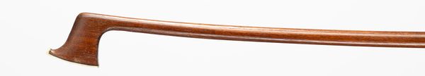 A nickel-mounted violin bow, branded Max Wunderlich