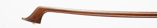 A nickel-mounted violin bow, branded Tourte