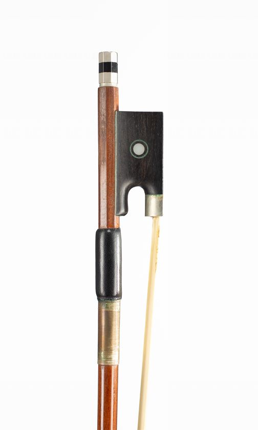 A nickel-mounted violin/viola bow, unbranded