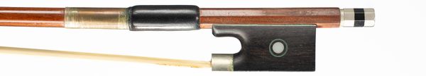 A nickel-mounted violin/viola bow, unbranded