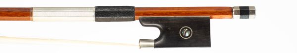 A nickel-mounted violin bow, unbranded