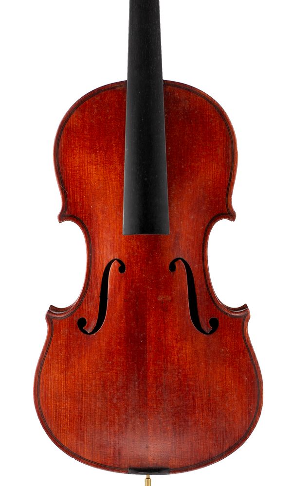 A violin, labelled Thomas Salteri