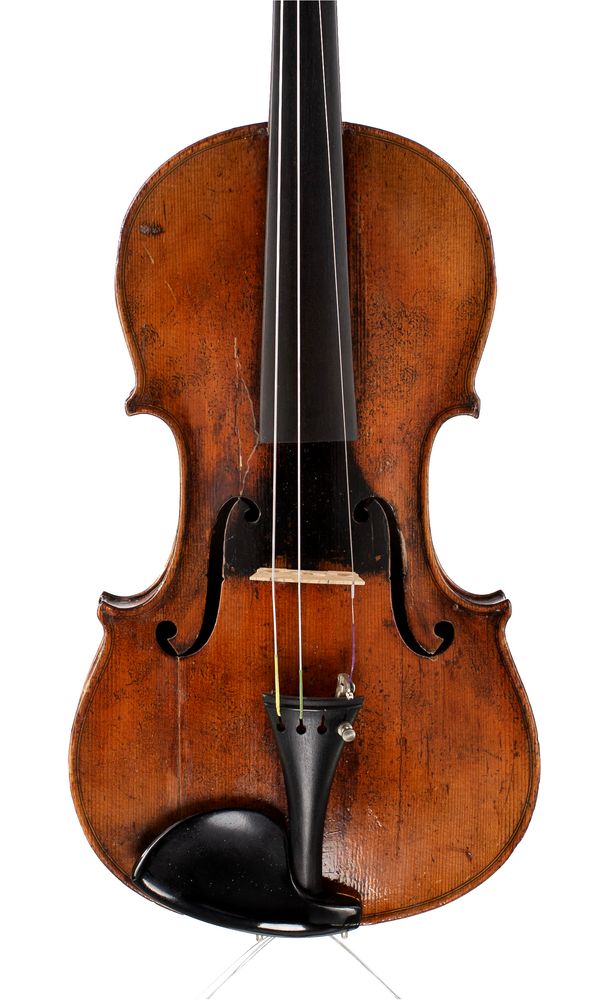 A violin, labelled Antonius Stradiuarius