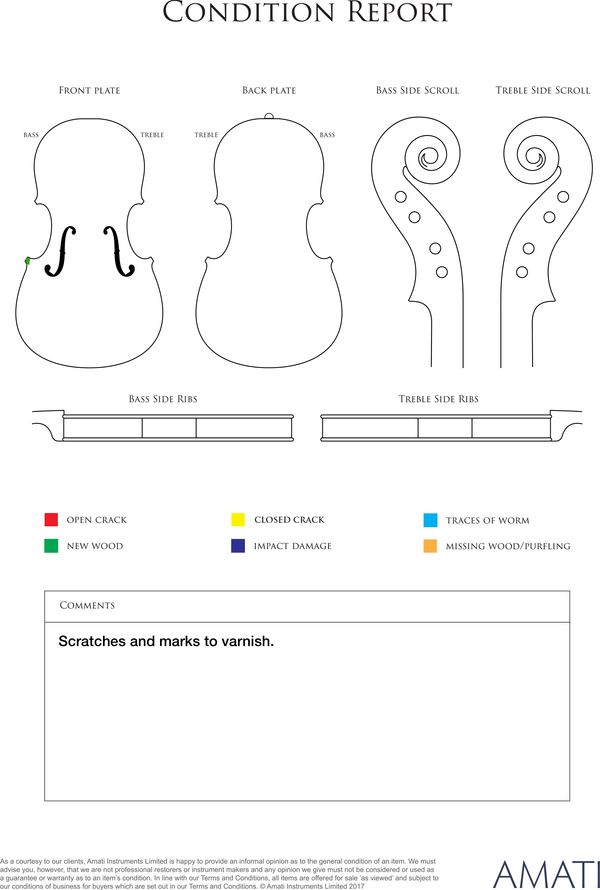 A cello, unlabelled - condition report