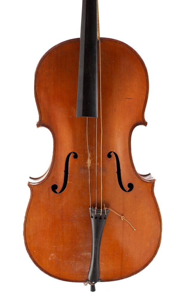 A three-quarter sized cello, labelled Nicolaus Gagliano